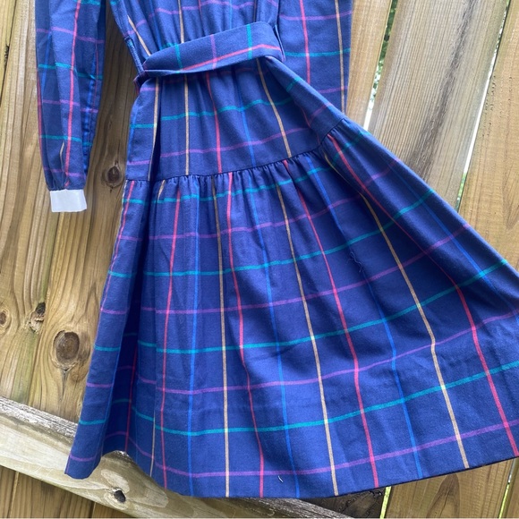 New NWT Florence Eiseman kids long sleeve collar blue grid back to school dress - Picture 5 of 16